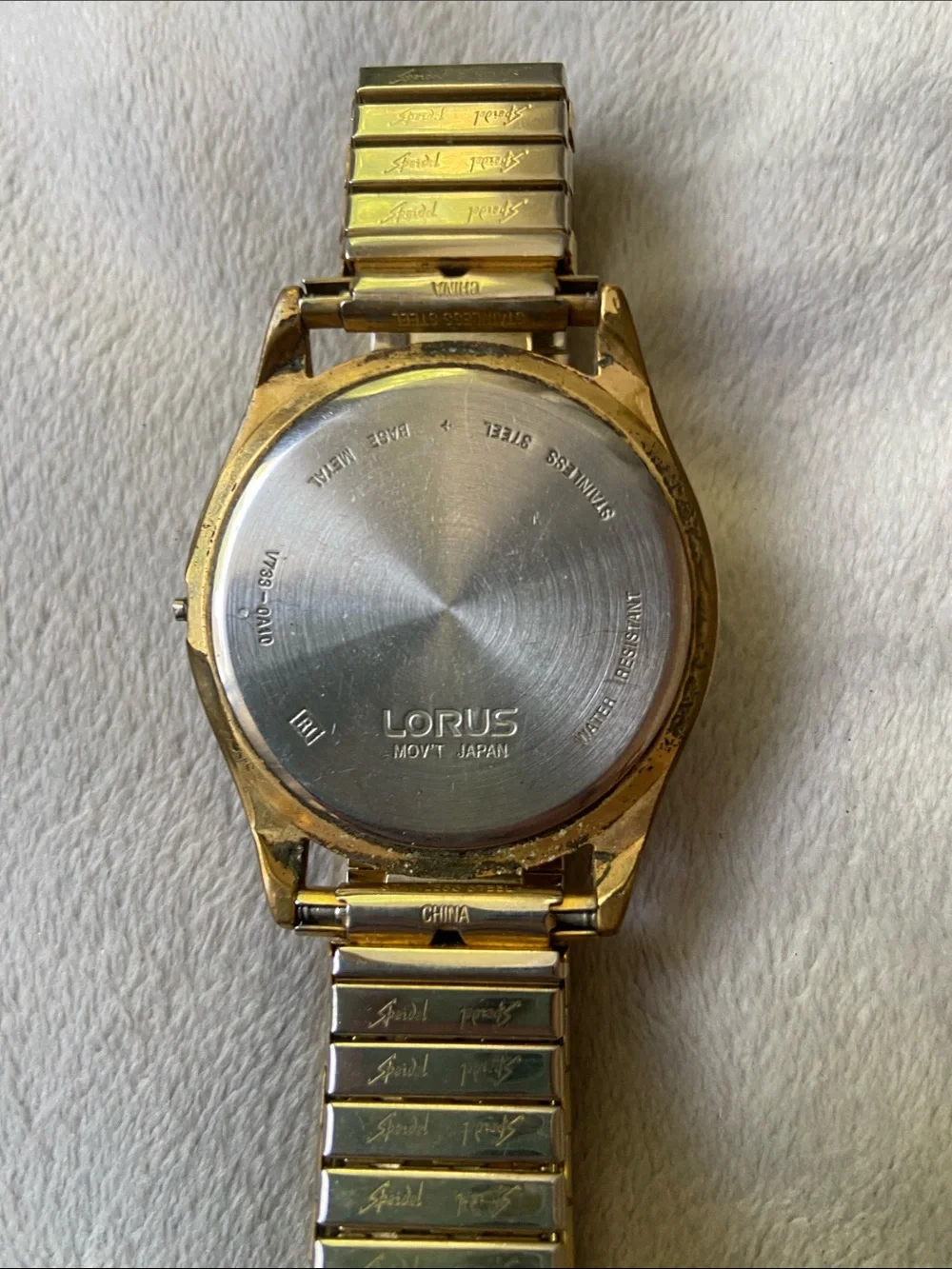 Vintage Lorus Seiko Lumibrite Mens Watch Gold Tone Day Date V733-0A10 Untested